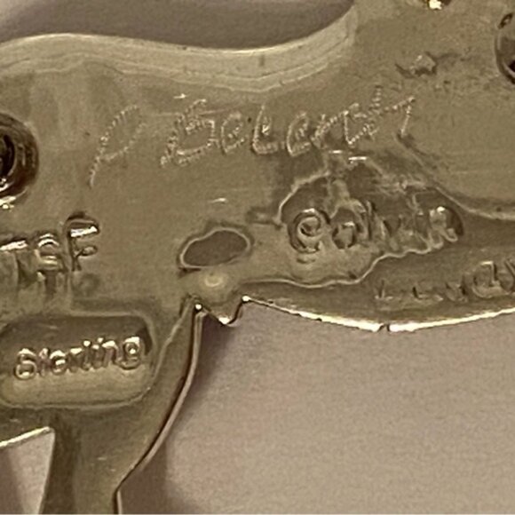 P. BECENTI CALVIN BEGAY NAVAJO BROOCH STERLING SILVER MULTI STONE INLAY HORSE - Picture 14 of 15